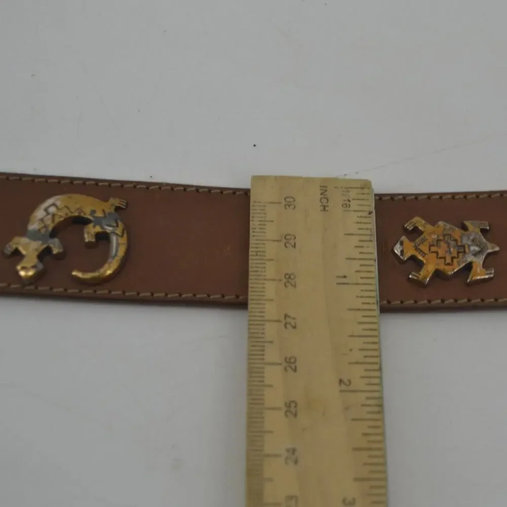 Vintage Silver Creek Southwestern Concho Brown Leather Sz 30
